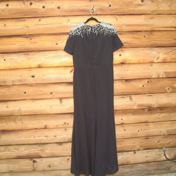 Mac Duggal 55704 Womens Black SEQUINED EMBELLISHED SHOULDER EVENING GOWN - Picture 11 of 16